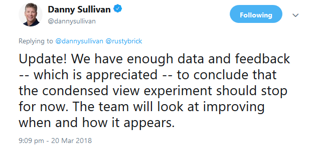 Google: Test mit Ergebnisseiten ohne organischen Treffer wird eingestellt