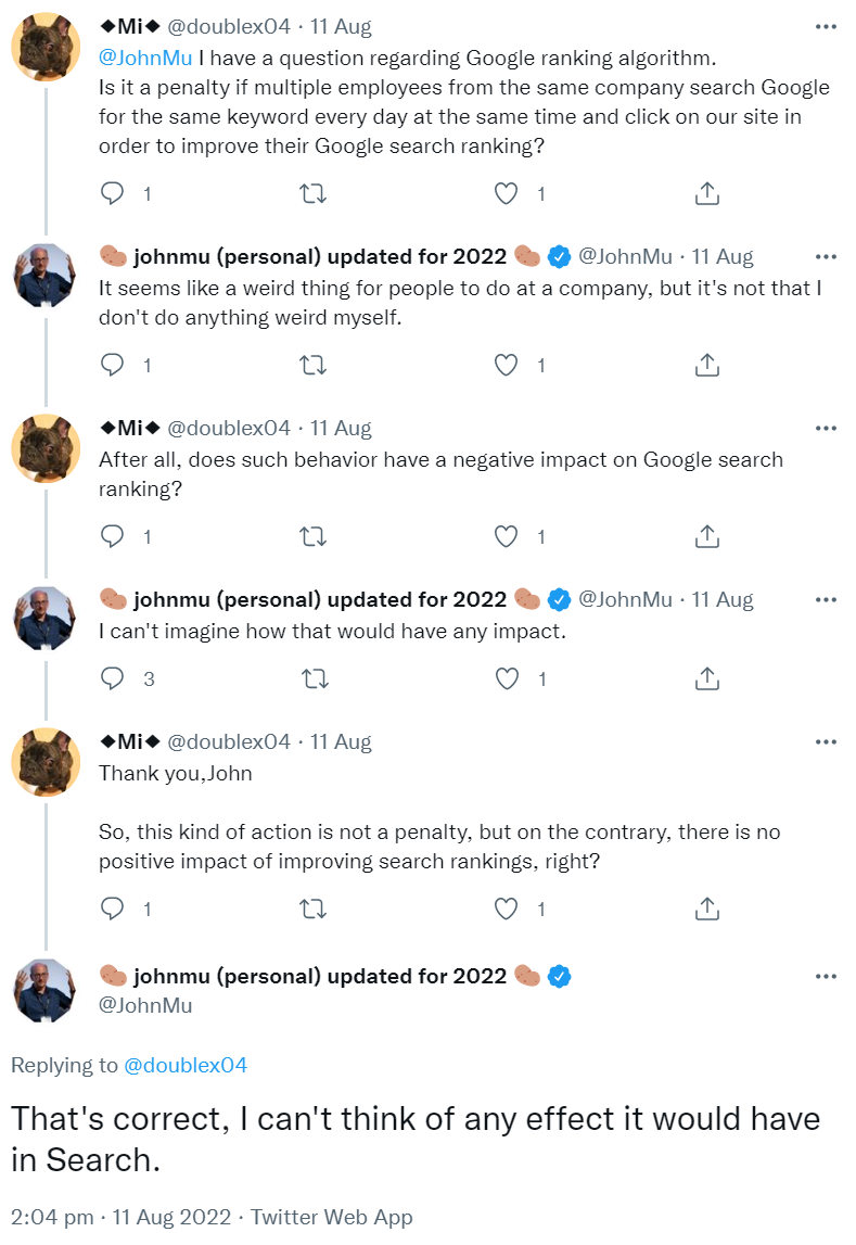 Google: Klicks auf die eigenen Suchergebnisse bringen weder Vorteile noch Nachteile