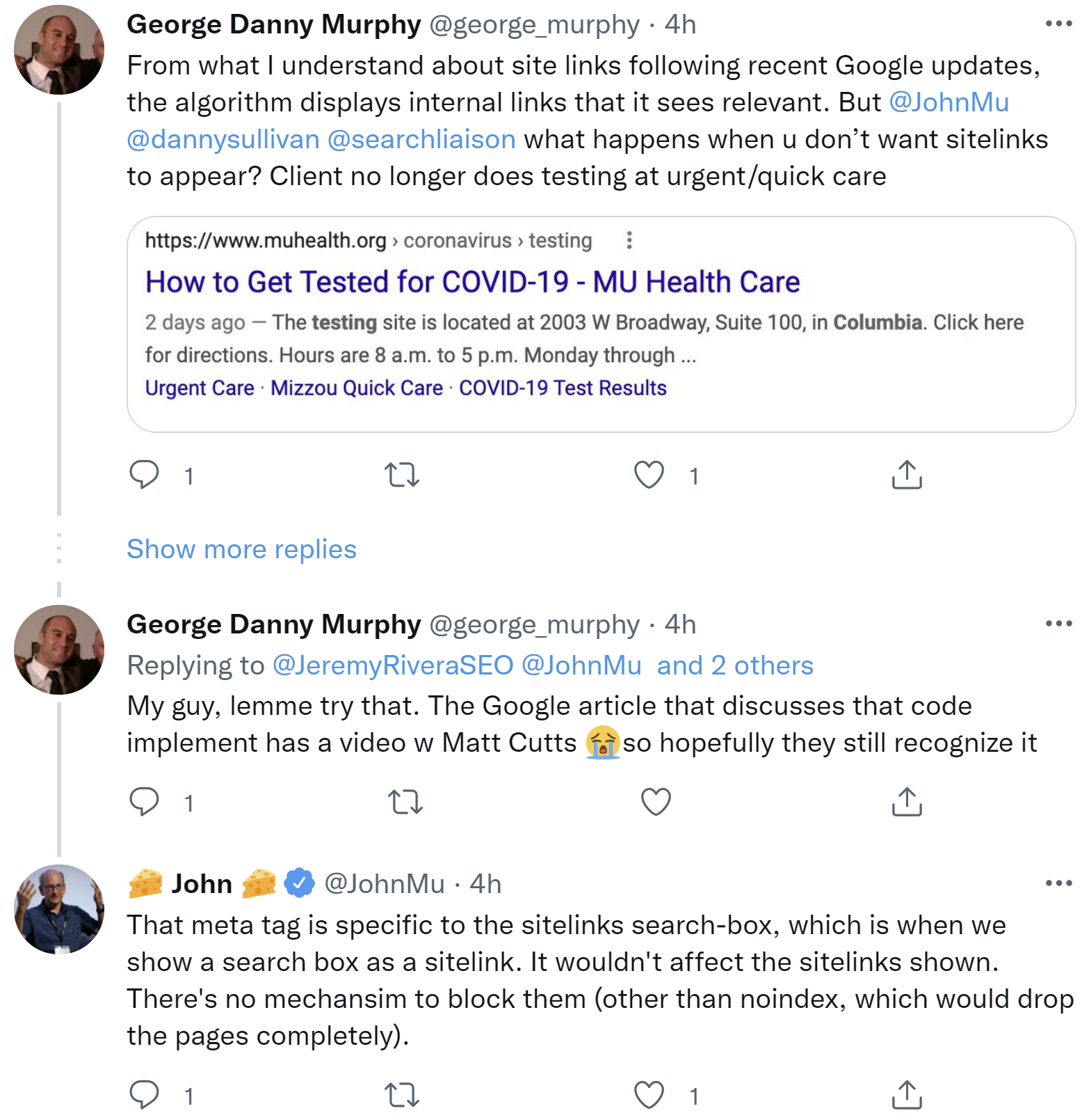 Google: Es gibt keine Möglichkeit, Sitelinks zu blockieren