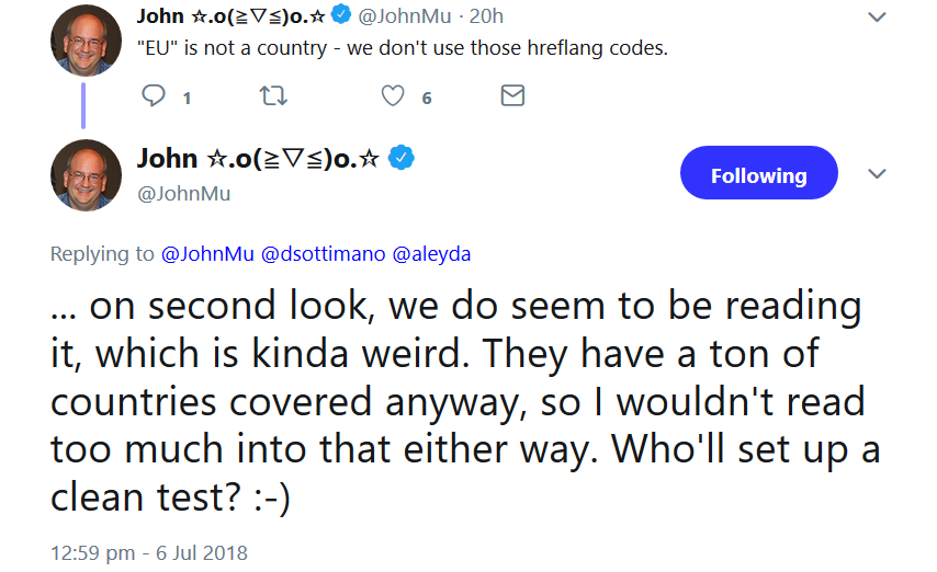 Google: hreflang für 'eu' scheint zu funktionieren