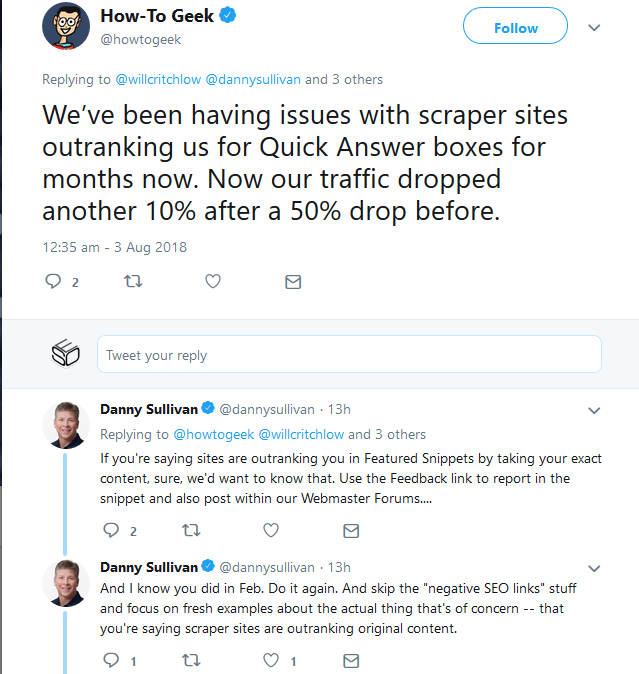 Google ignorierte Feedback: 'Mehr Beispiele beifügen'