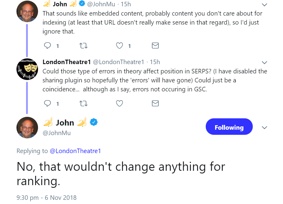 Fehler bei Embedded Content schaden den Rankings nicht
