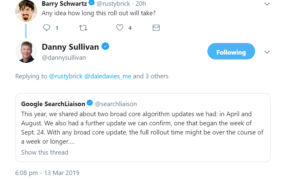 Google: Rollout von Florida 2 kann bis zu einer Woche dauern