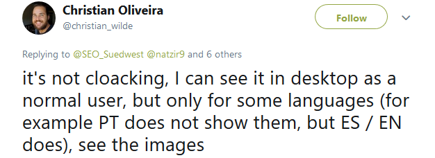 Google Flights: Footer-Links nicht in allen Sprachen sichtbar