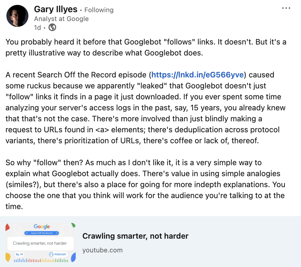 Google folgt Links nicht einfach nur