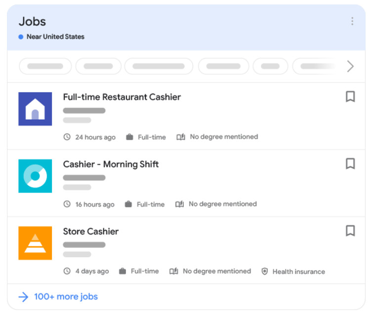 Stellenangebote in Google for Jobs: Beispiel
