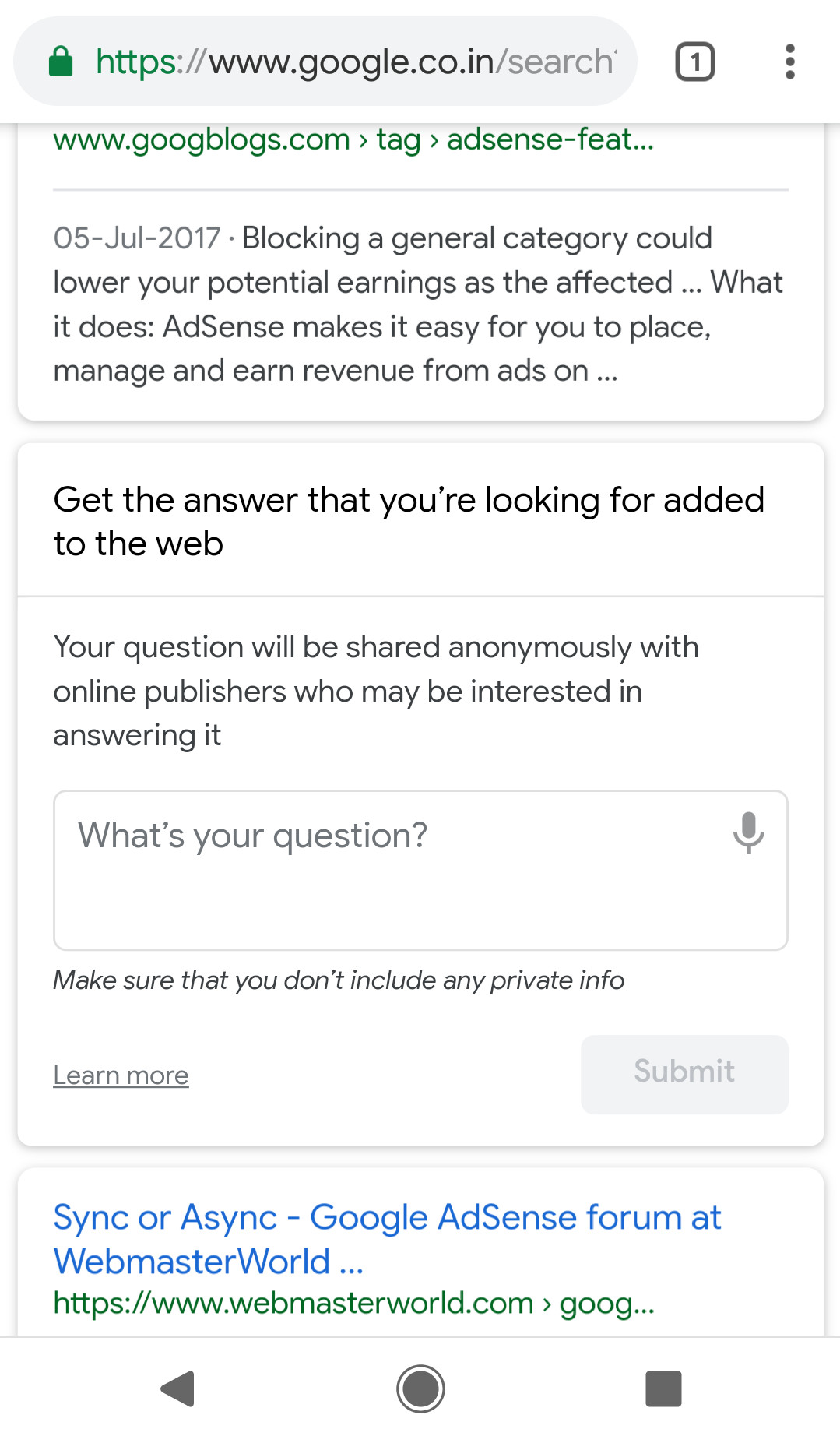 Google: Frage direkt auf SERP eingeben