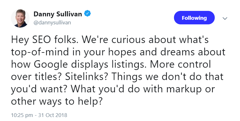 Google fragt SEOs, wie Snippets verbessert werden könnten