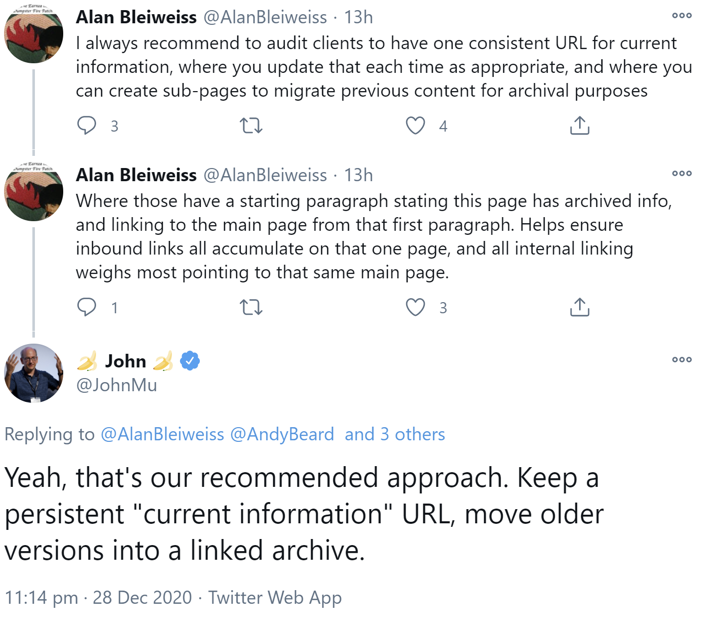 Google: Für aktuelle Inhalte konsistente URLs verwenden