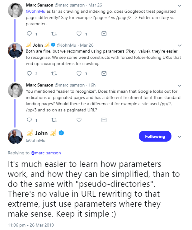 Google: für paginierte Inhalte am besten URL-Parameter verwenden