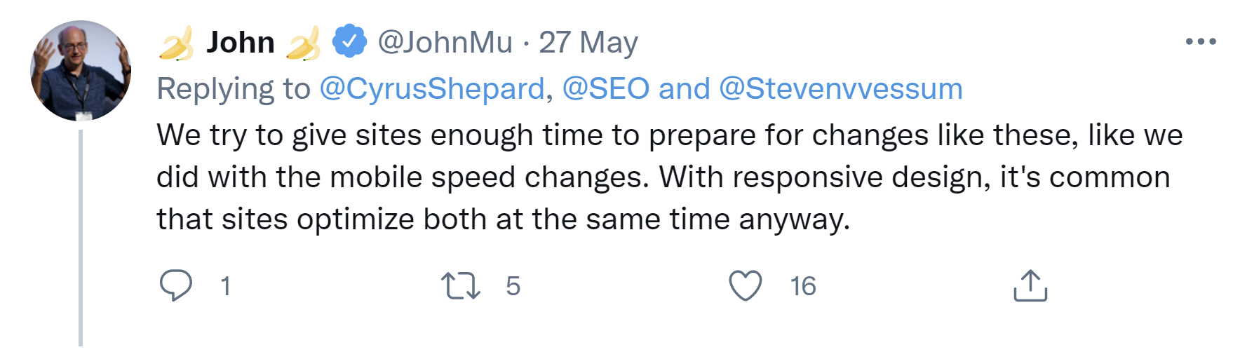 Google: genügend Vorlaufzeit für Websites bei Änderungen wie dem Page Experience Update