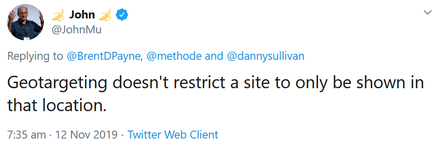 Google: Geotargeting begrenzt Suchergebnisse nicht auf ein Land