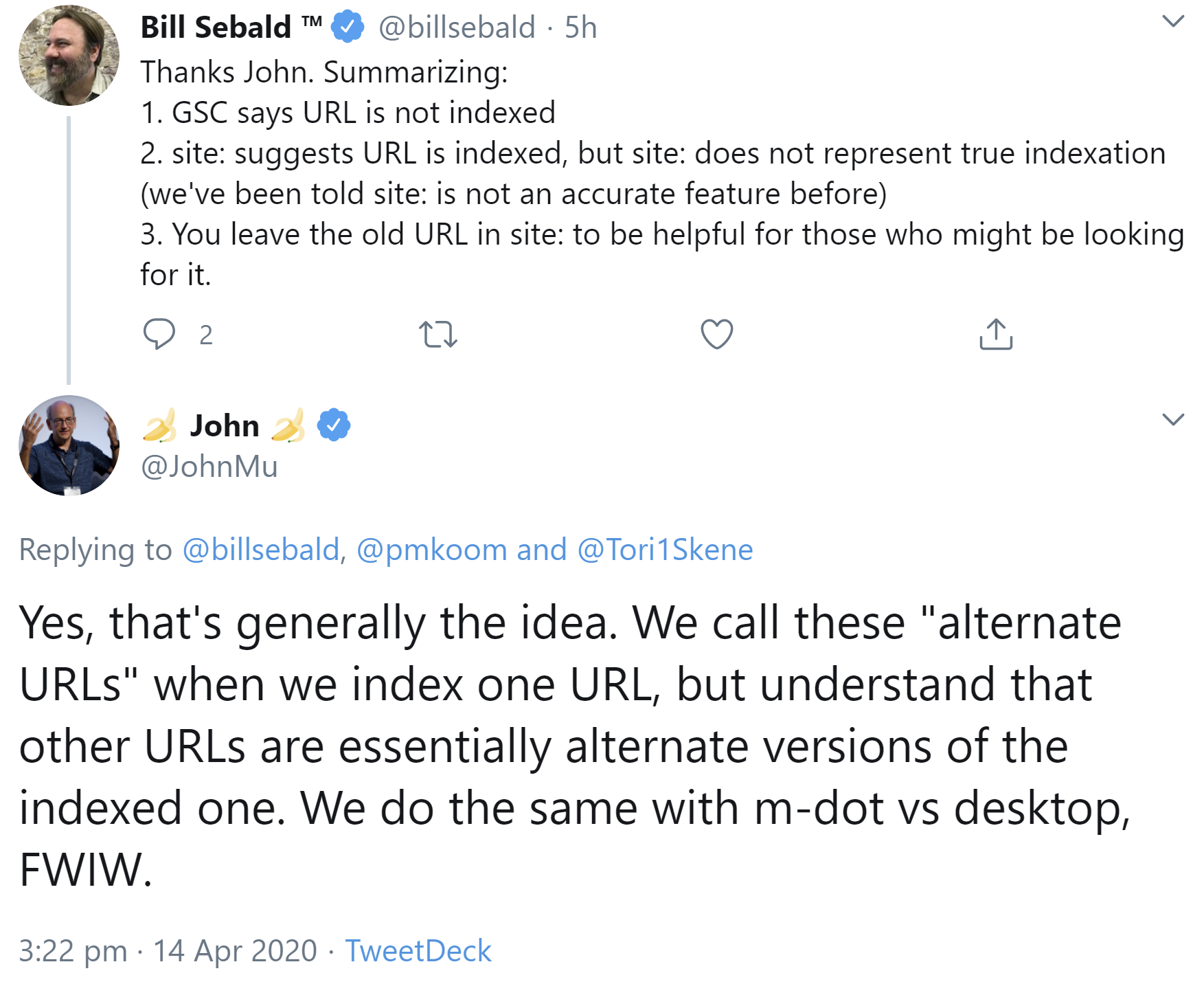 Google hält alternative URLs zu indexierten URLs vor