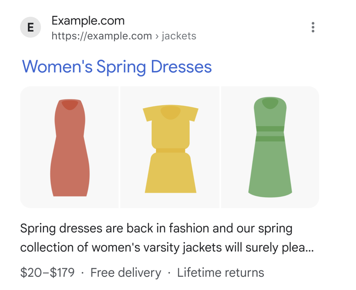 Google: Suchergebnis mit Informationen zum Versand und zur Lieferung