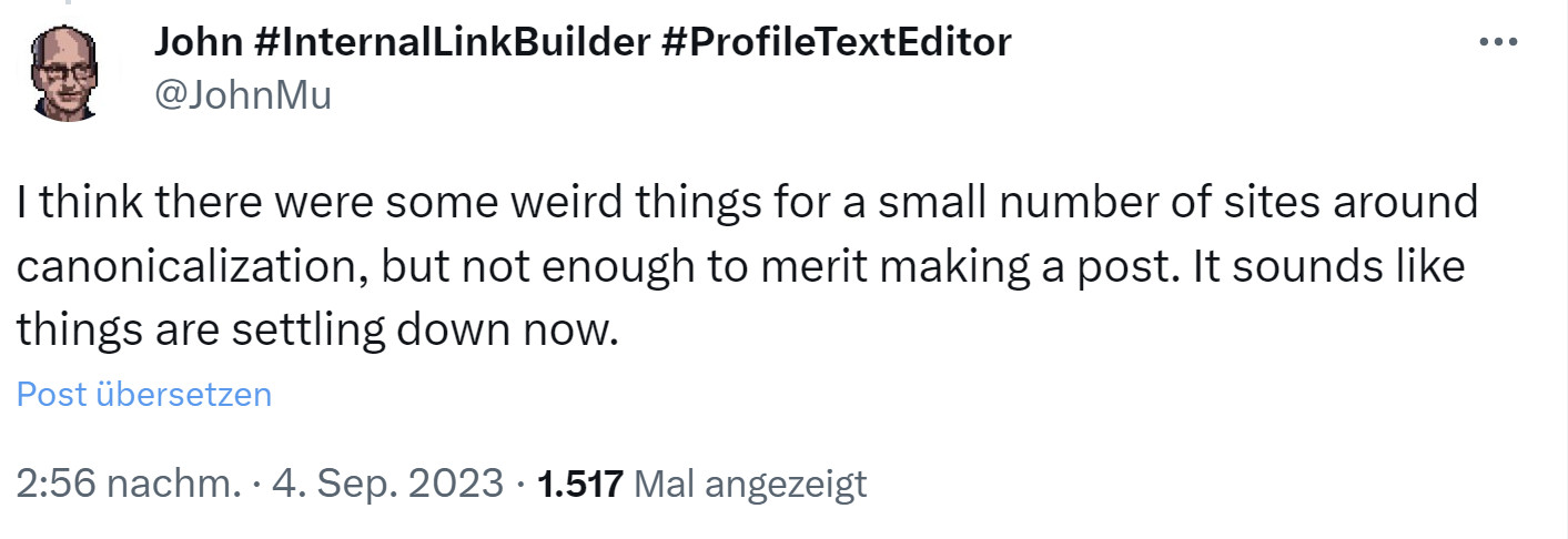 John Müller von Google bestätigt Unregelmäßigkeiten mit Canonicals bei einzelnen Websites auf Twitter