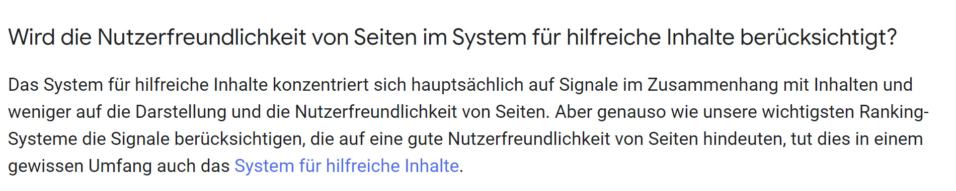 Google Helpful Content System kann auch die User Experience einbeziehen
