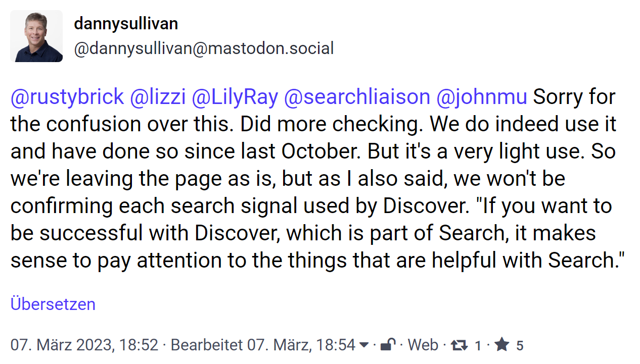 Google: Helpful Content wirkt sich seit 2022 auf Google Discover aus