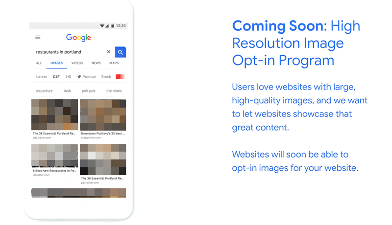 Google: Opt-In für hochauflösende Bilder