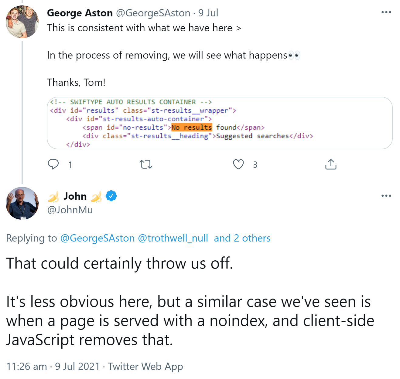 Google: Hinweis auf nicht verfügbare Produkte oder Ergebnisse kann zu Soft-404 führen