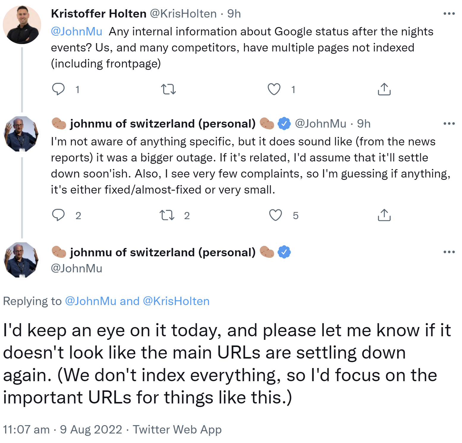 Google: Hoffnung, dass aktuelle Indexierungsprobleme bald behoben sind
