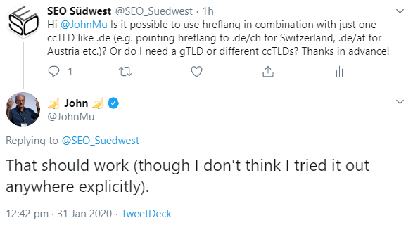 Google: Hreflang funktioniert auch innerhalb von ccTLDs