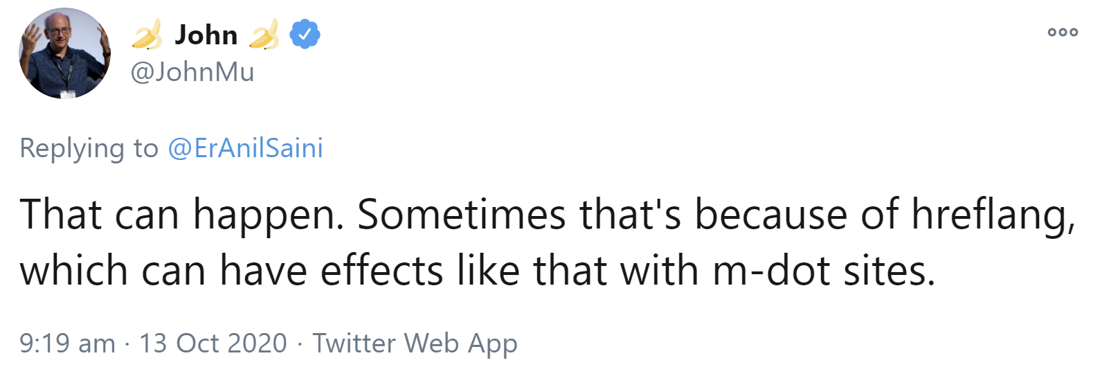 Google: Hreflang kann die Ursache für die falsche Zuordnung von mobilen URLs zur Desktop-Suche sein