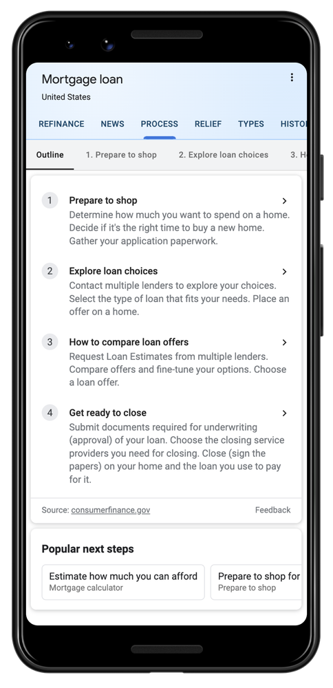 Google: Neues Modul zu Hypothekendarlehen auf der Suchergebnisseite