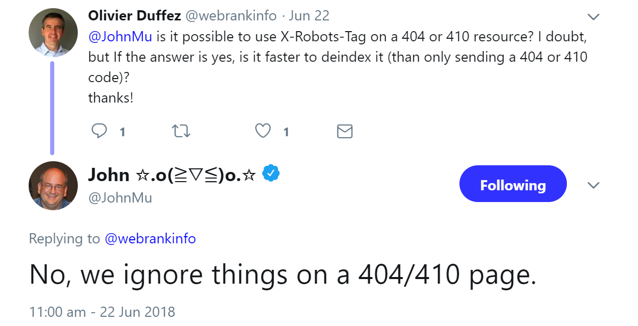 Google ignoriert Inhalte von 404- und 410-Seiten
