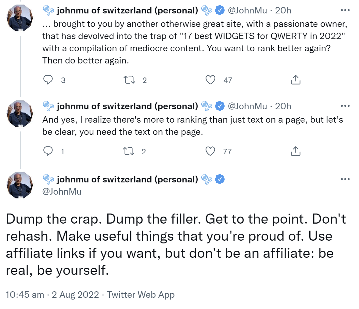 Google: 'Wenn Ihr besser ranken wollt, dann werdet besser!'