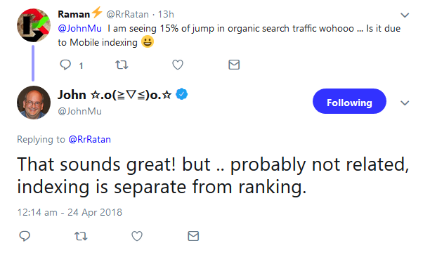 Google: Indexierung unabhängig von den Rankings
