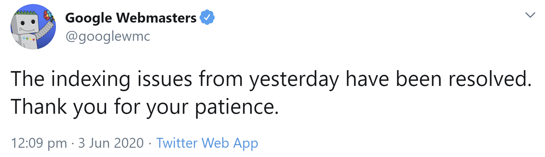 Google: Indexierungsprobleme sind behoben