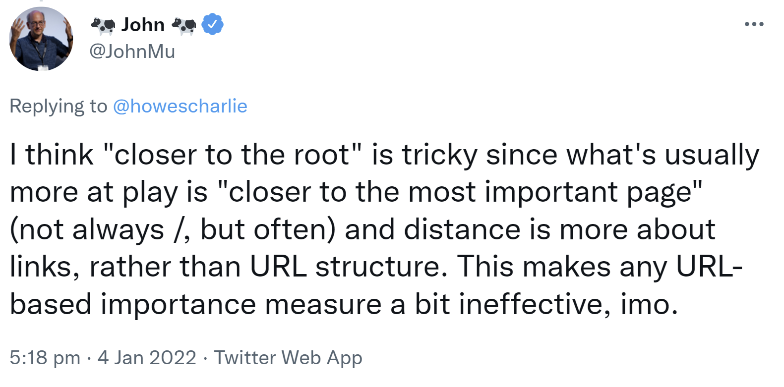Google: Nähe zu bedeutenden Seiten wichtiger als URL-Struktur