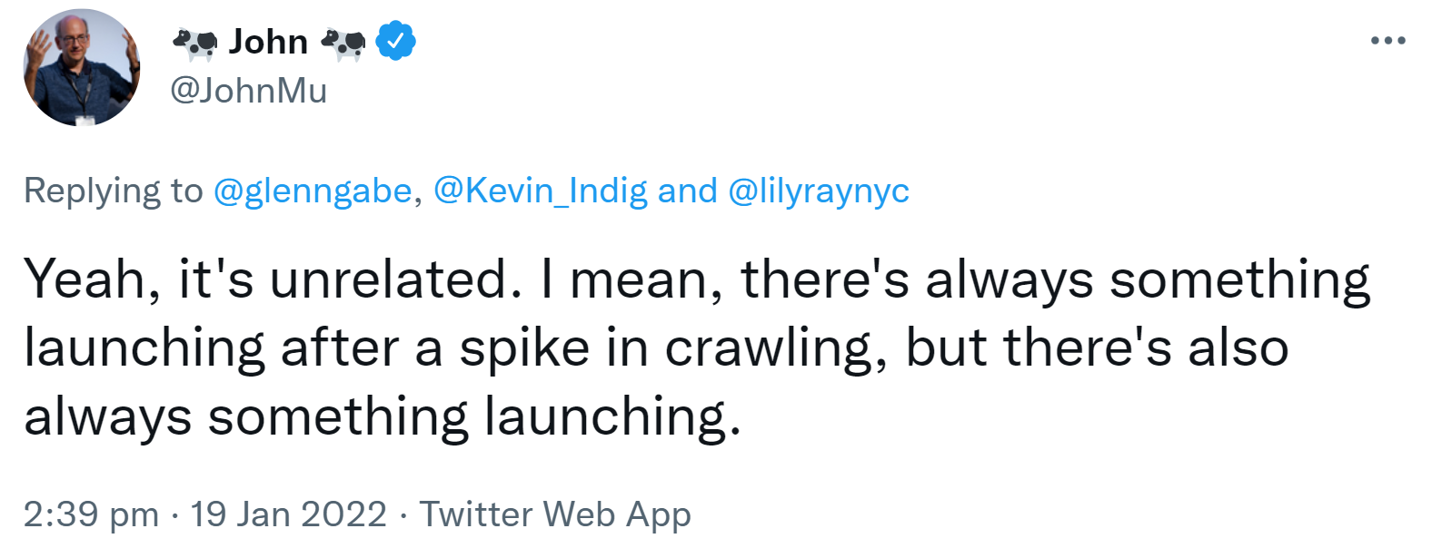 Google: 'kein Zusammenhang zwischen verstärkter Crawling-Aktivität und Core Updates'