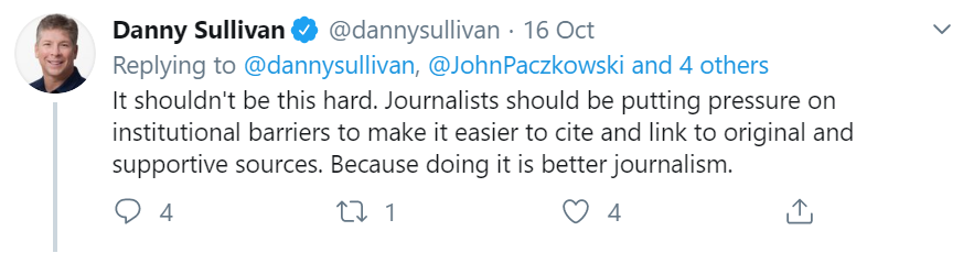 Google: Journalisten sollten sich für das leichtere Setzen von Links einsetzen