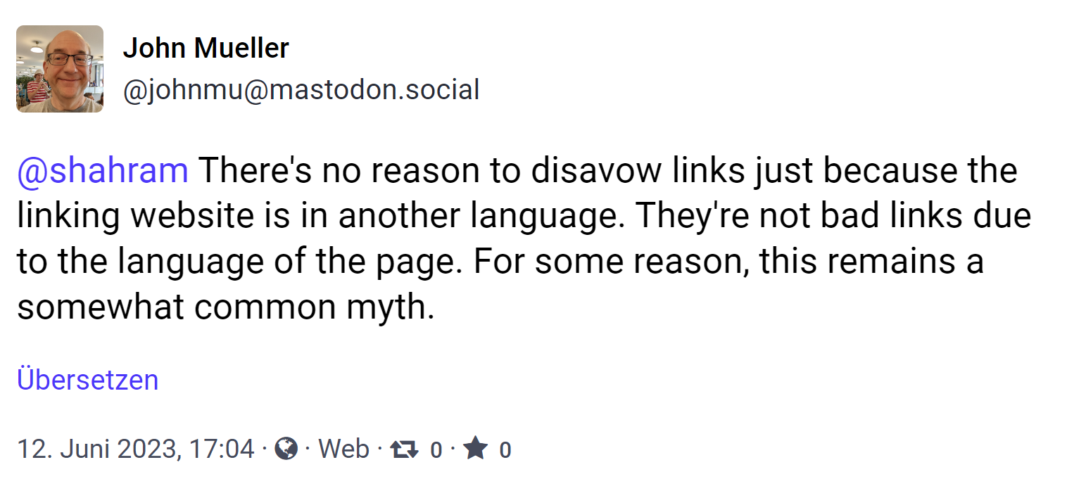 Google: Backlinks nicht einfach abwerten, wenn die verlinkende Website eine andere Sprache nutzt