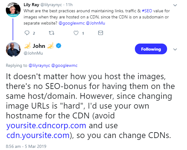Google: kein Rankingbonus für Bilder auf eigenem Server