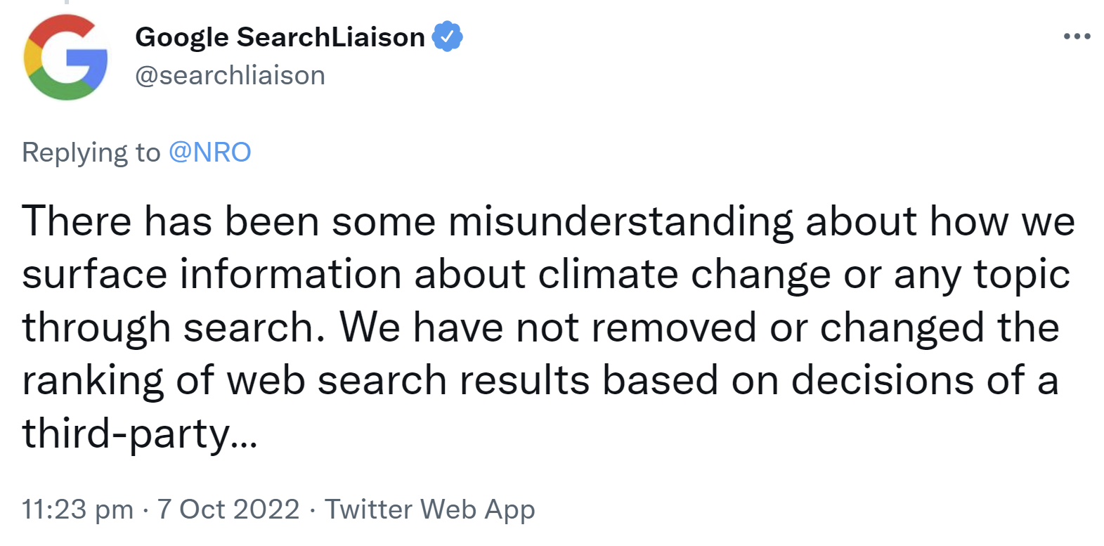 Google: keine Änderungen oder Löschungen von Suchergebnissen aufgrund der Entscheidung Dritter