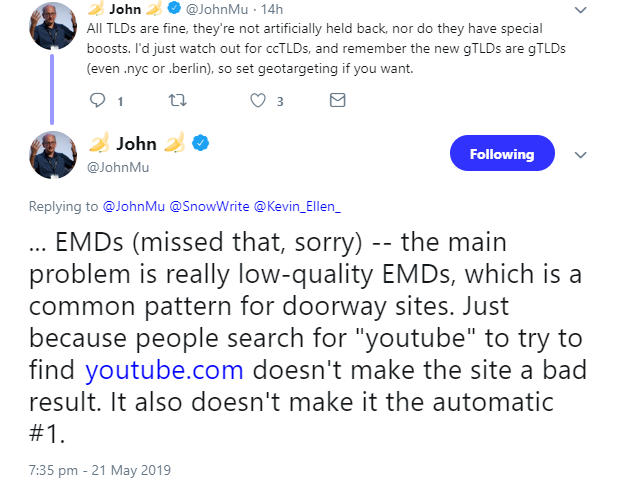 Google: keine Bevorzugung bestimmter TLDs