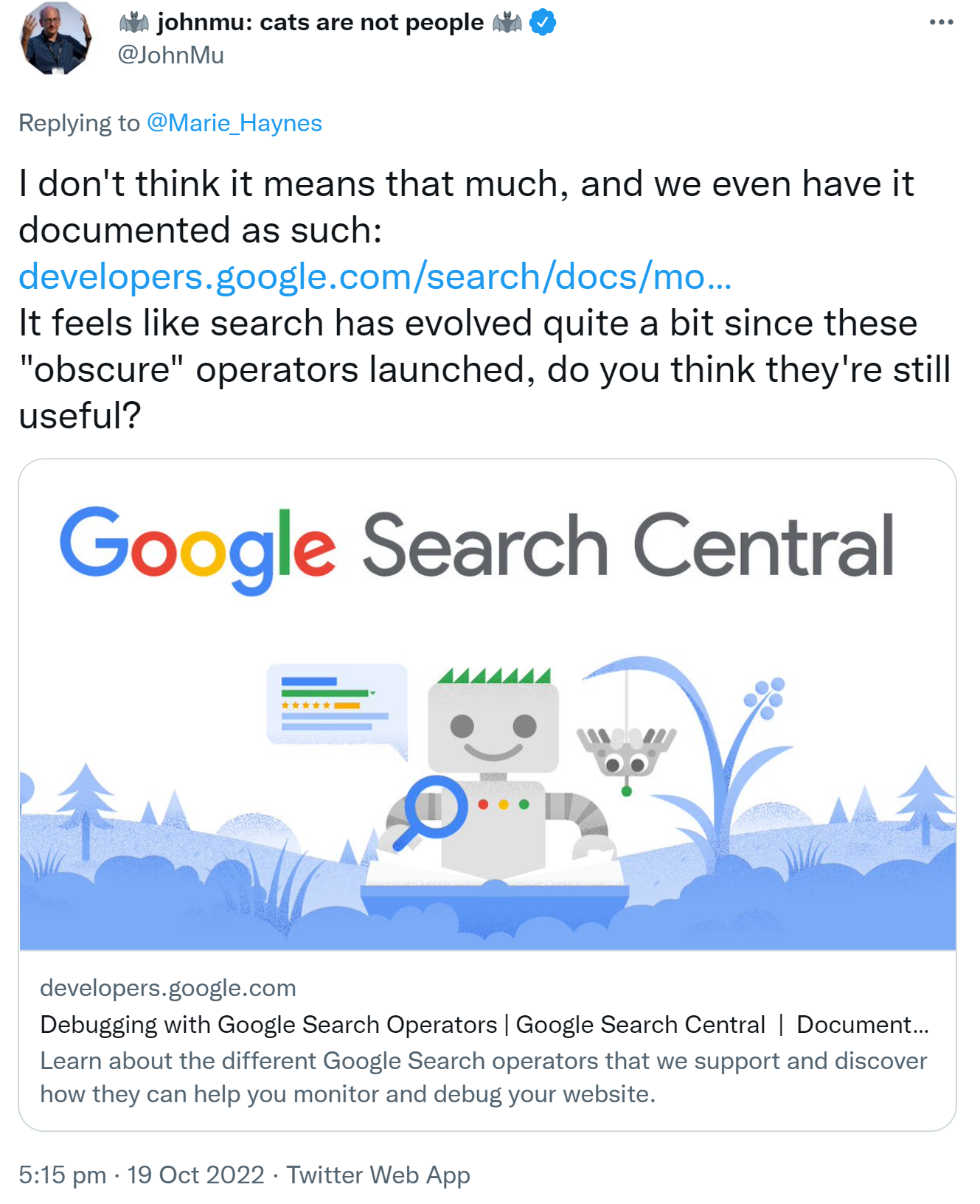 John Müller auf Twitter: 'Ergebnisse des related-Suchoperators nicht überbewerten