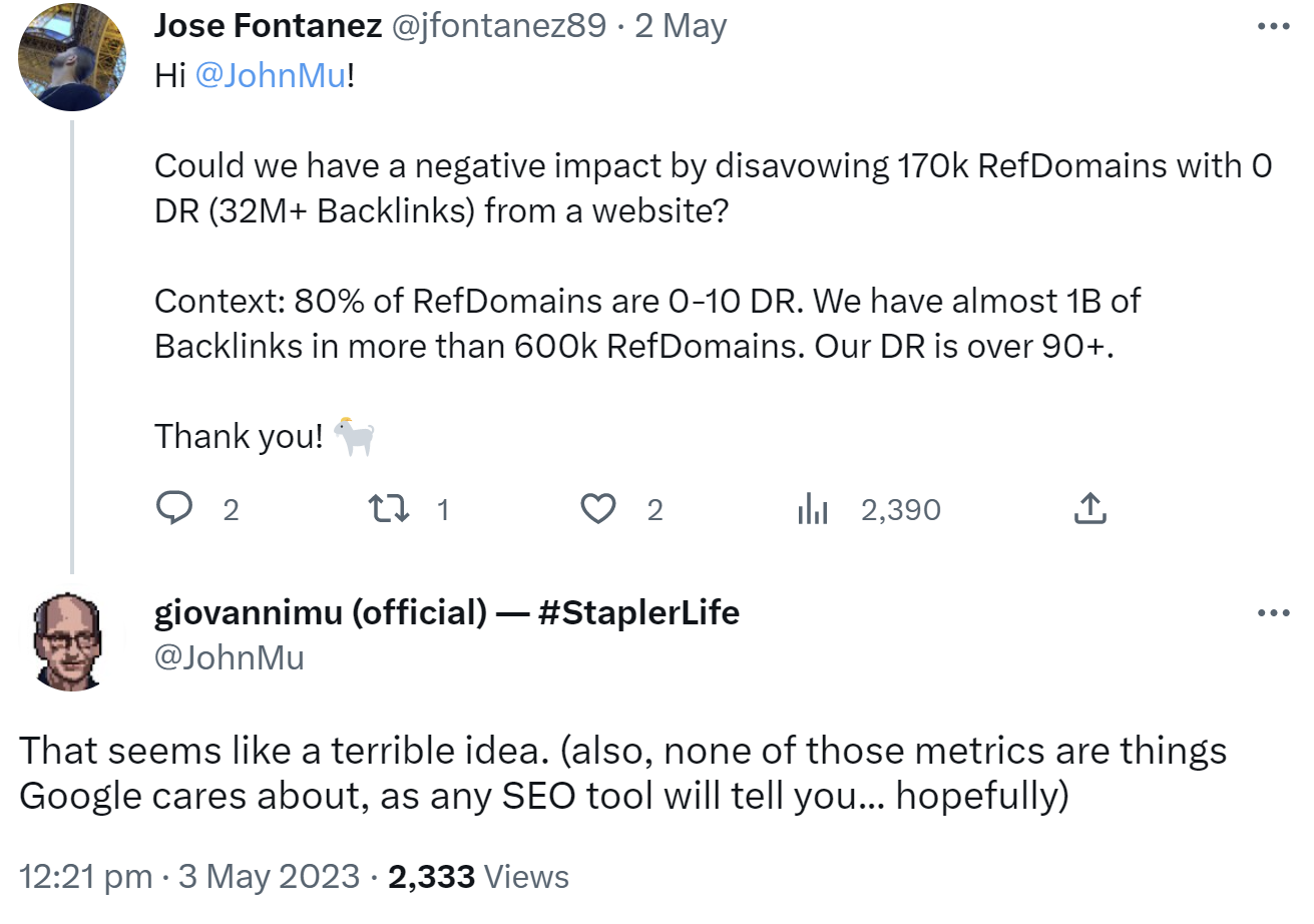 Google: keine gute Idee, viele Links mit scheinbar geringem Wert einfach abzuwerten
