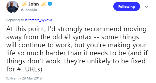 Google: am besten keine Hashbang-URLs mehr verwenden