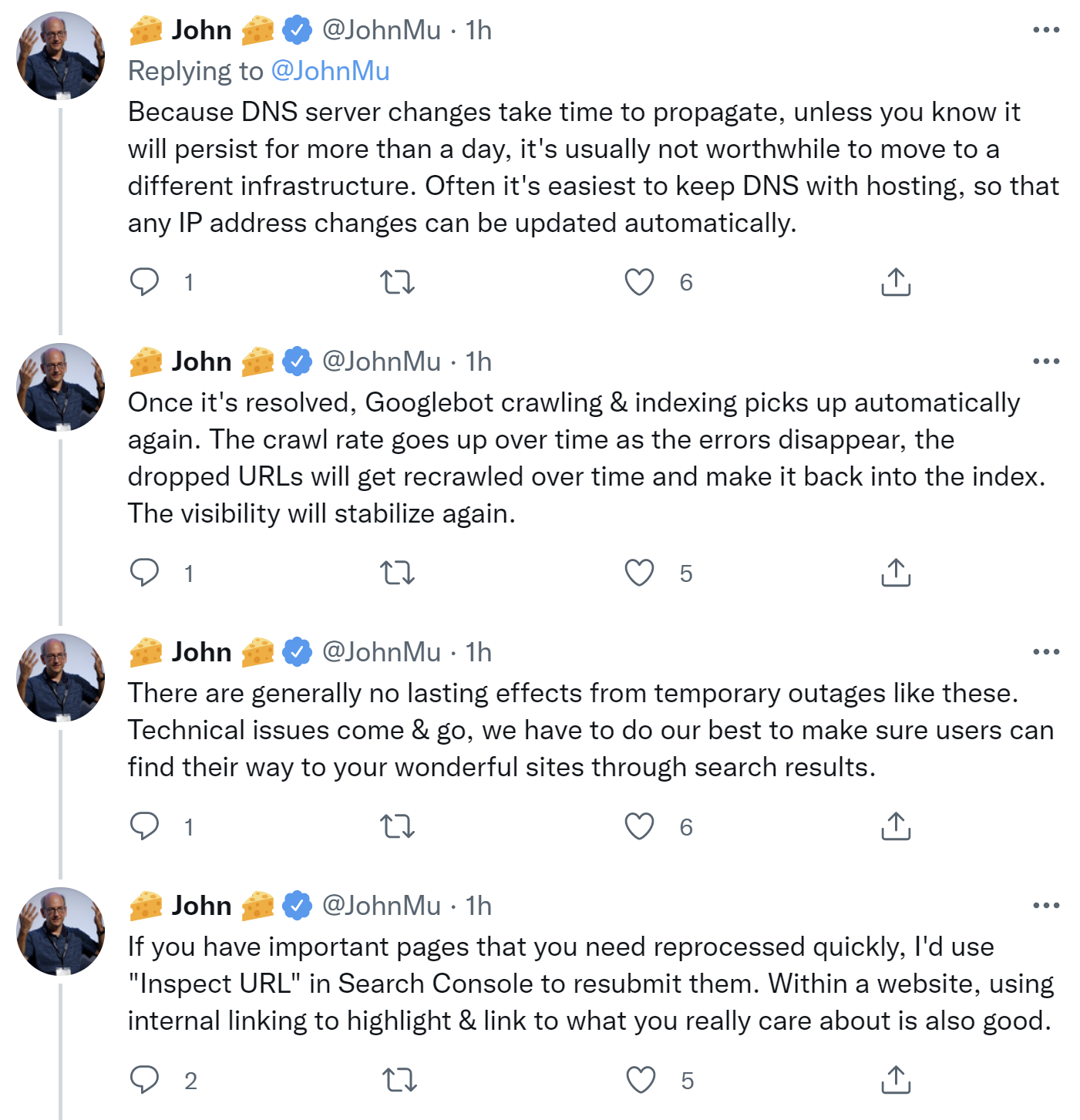 Google: keine langanhaltenden Effekte durch DNS-Probleme, wichtige URLs per URL Submission Tool einreichen