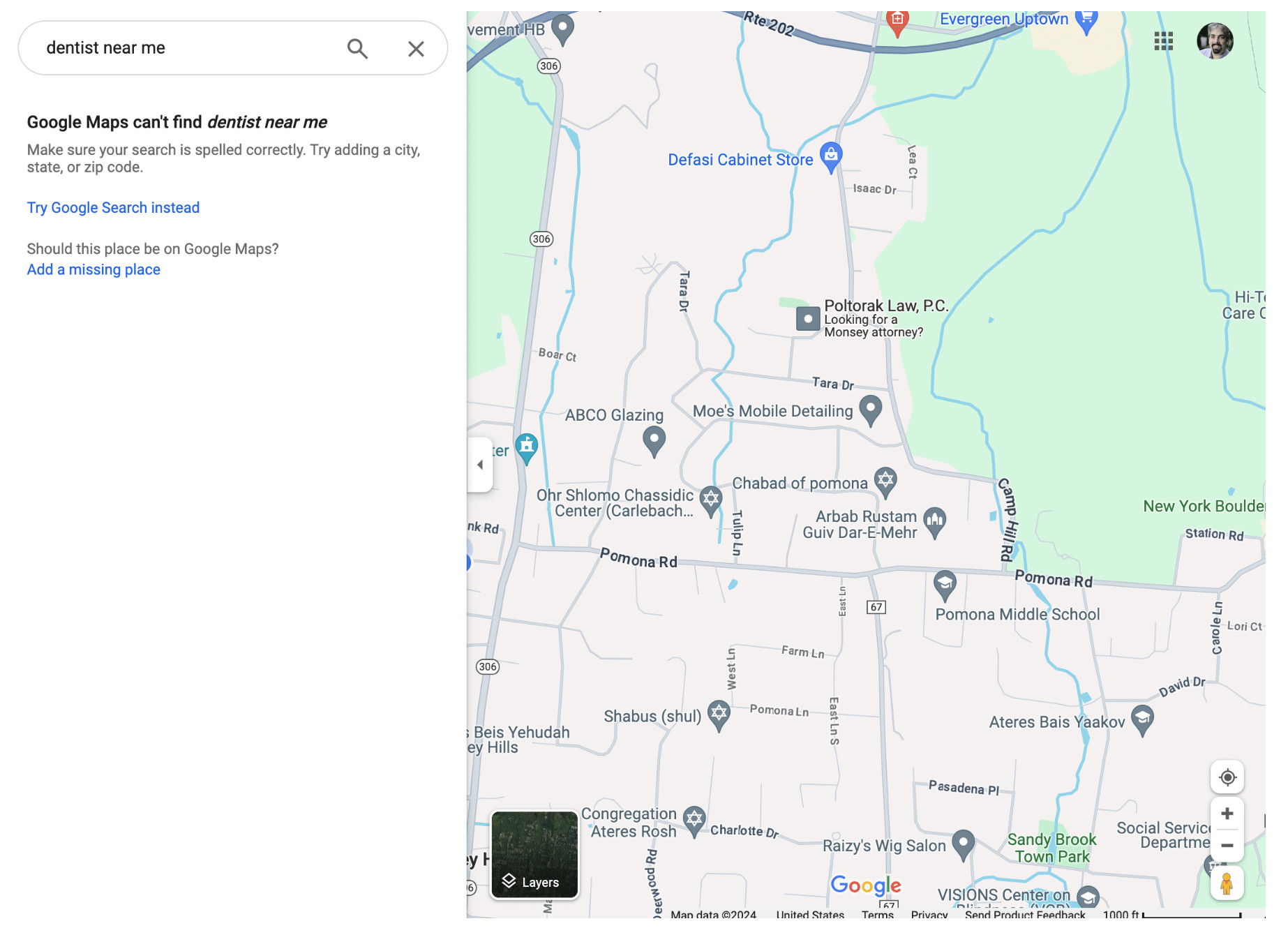 Google: keine lokalen Ergebnisse in den USA