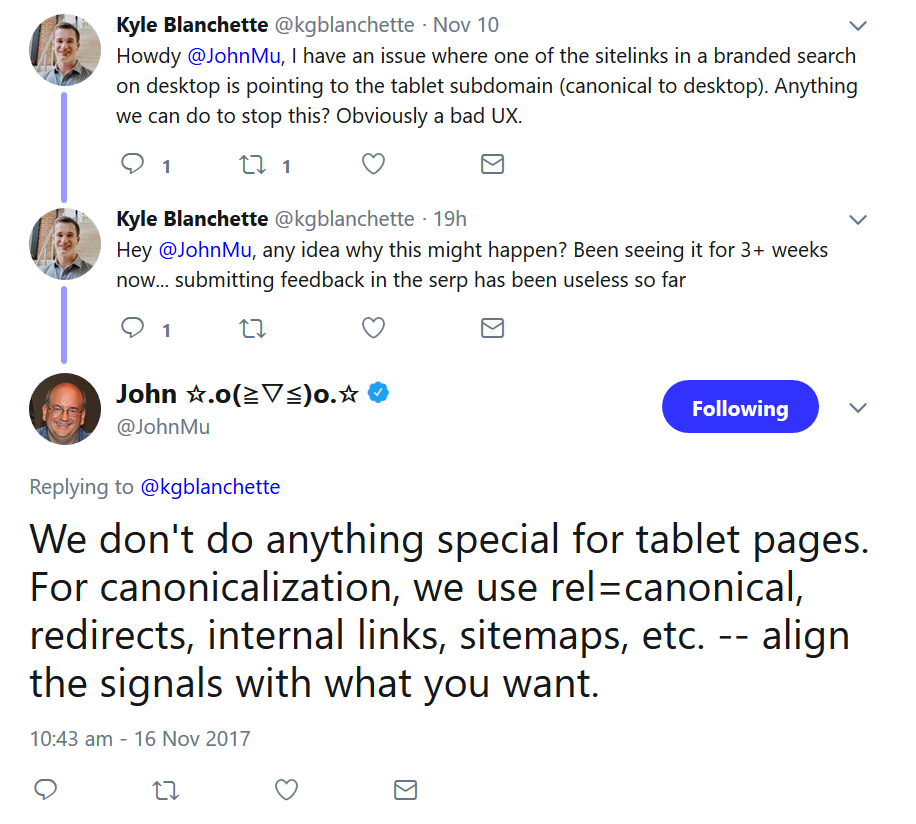 Google: keine Spezialbehandlung für Tablets