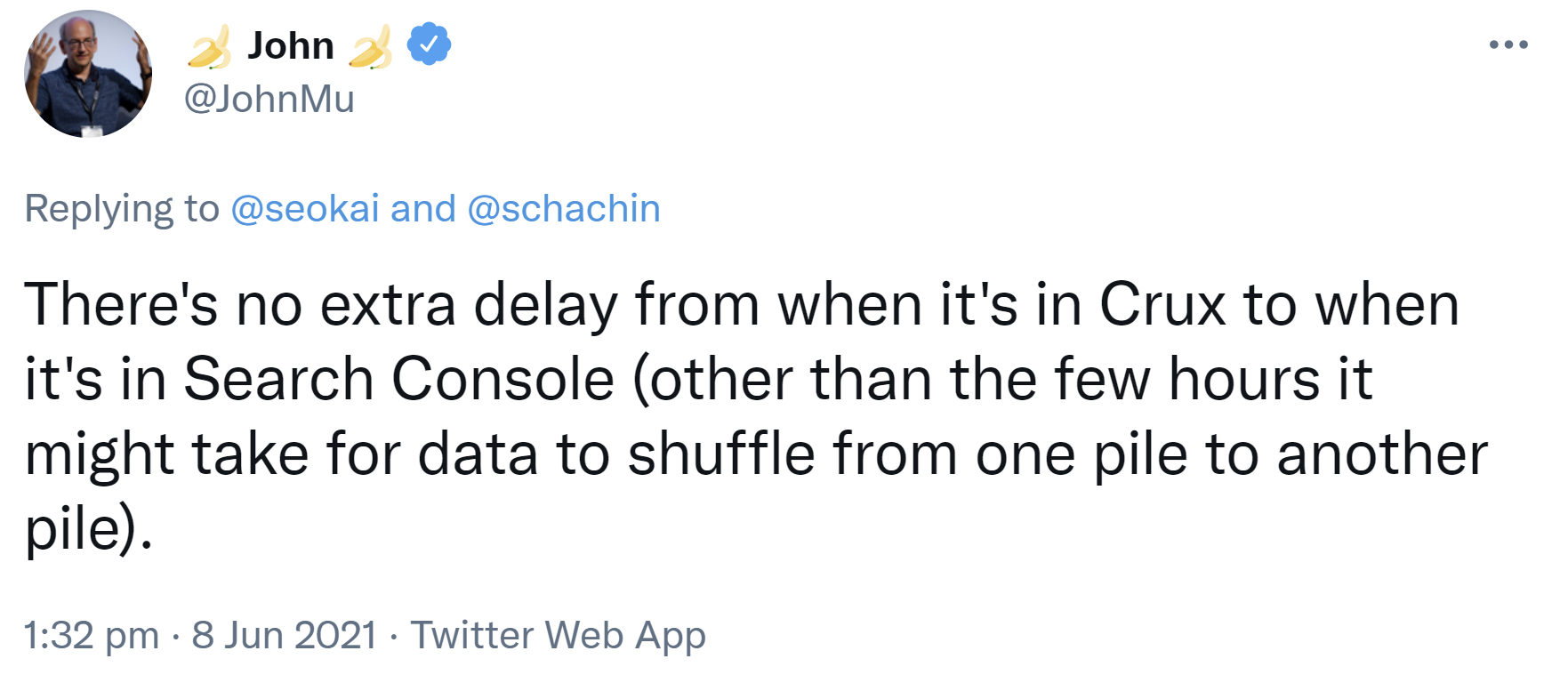 Google: keine weitere Verzögerung für Nutzerdaten zu den Core Web Vitals zwischen Chrome User Experience Report und Search Console