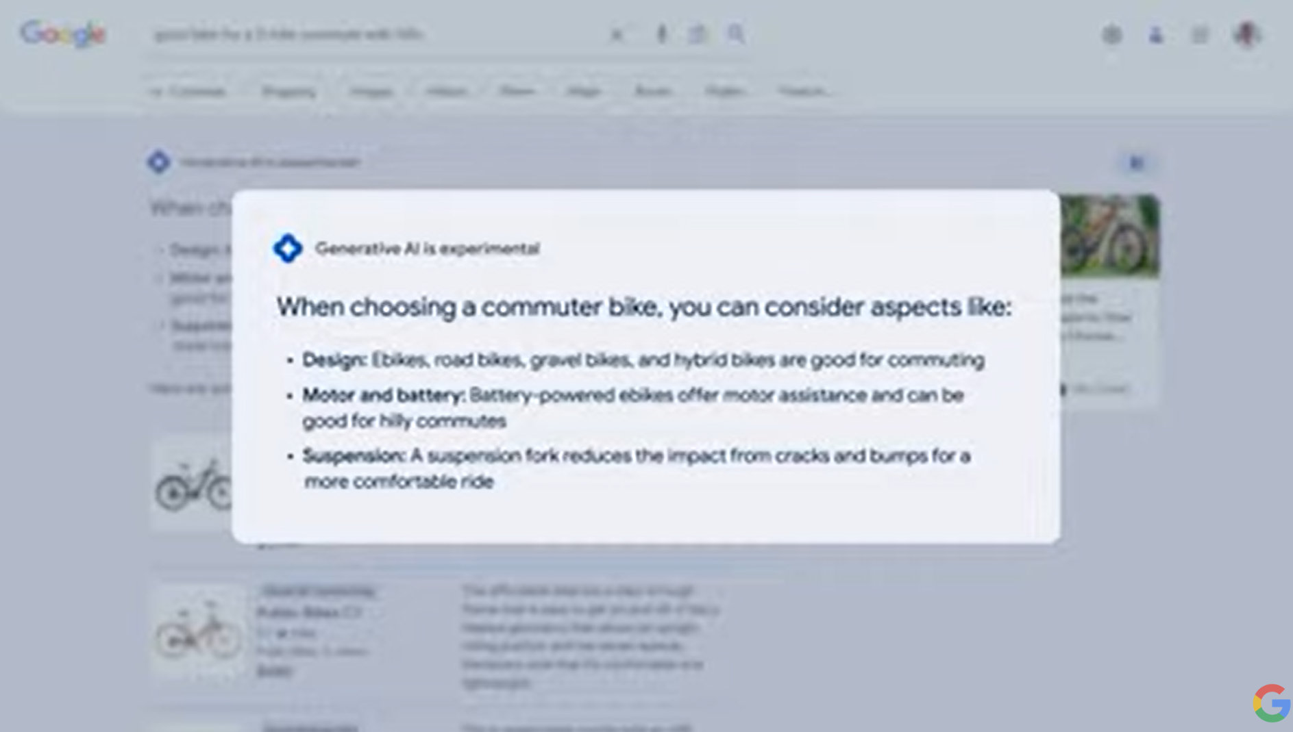 Googles neue Suche mit Generative AI: Shopping-Ergebnisse