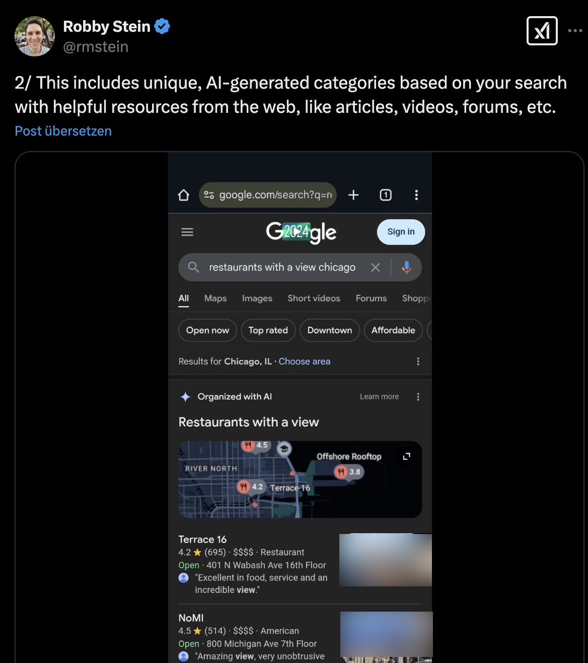 Google: KI-generierte Restaurantbesuche