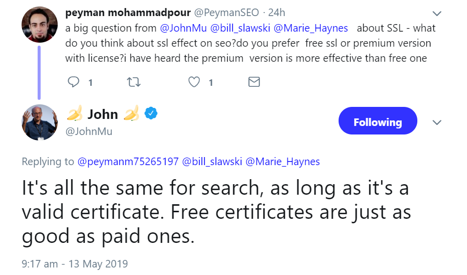 Google: Kostenlose SSL-Zertifikate sind für die Suche genauso gut wie bezahlte Zertifikate