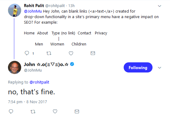 Google: Leere Links sind kein Problem