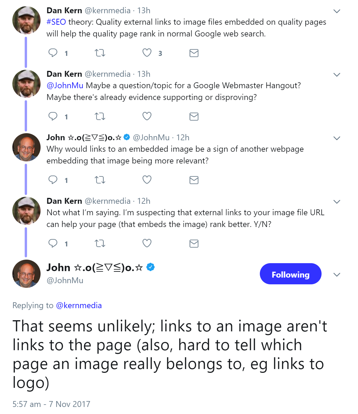 Google: externe Links auf Bilder helfen den Rankings einer Seite nicht